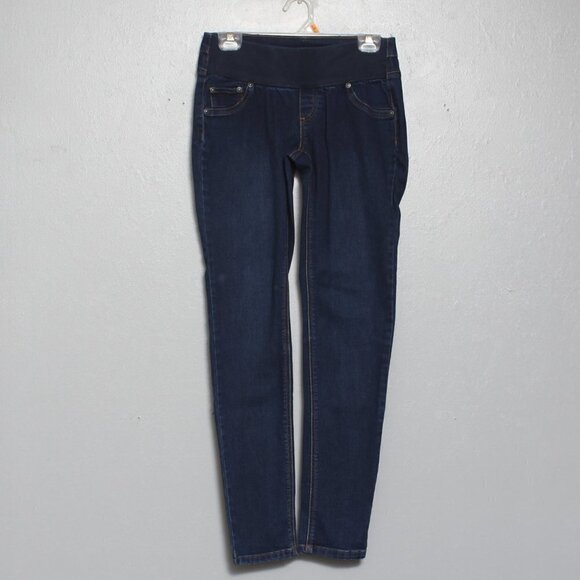 Indigo blue dark wash skinny maternity jeans - Picture 1 of 5